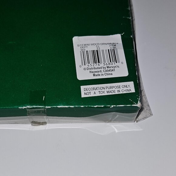 13 VTG Mervyn's Mini Wood Ornaments Christmas Tree Decor Lot Snowmen Santa Angel - Picture 9 of 14